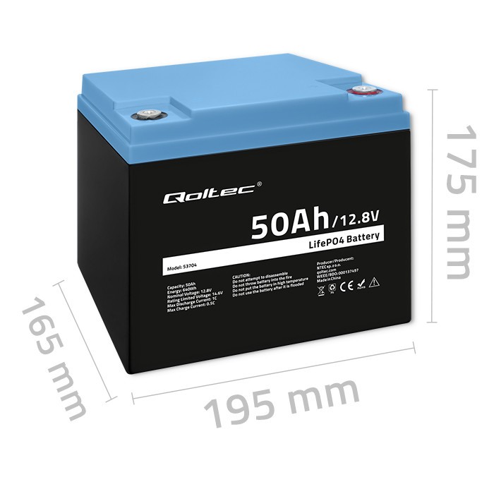 LiFePO4 battery 12.8V, 50Ah, 640Wh, BMS LiFePO4 battery 12.8V, 50Ah, 640Wh, BMS