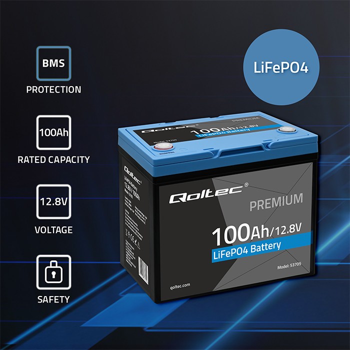 LiFePO4 battery 12.8V, 100Ah, 1280Wh,BM LiFePO4 battery 12.8V, 100Ah, 1280Wh,BM