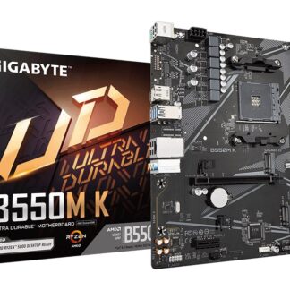 GIGABYTE B550M K Motherboard - AMD Ryzen 5000 CPUs  up to 4733MHz DDR4  1xPCIe 4.0 + 1xPCIe 3.0 M.2  1GbE LAN  USB 3.2 Gen 1