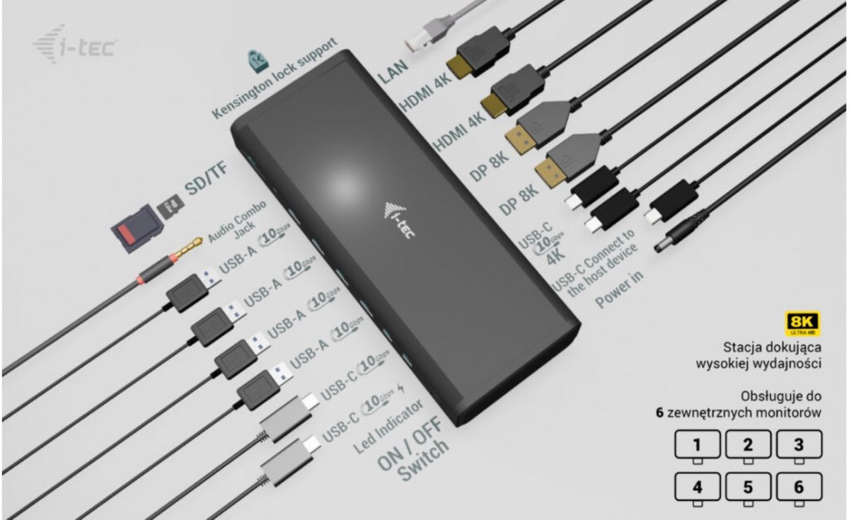 Universal Docking Station 6x 4K/60Hz Display PD 140W Universal Docking Station 6x 4K/60Hz Display PD 140W