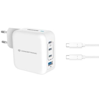CARICATORE PD USB 4-PORTE 100W GaN con cavo di ricarica USB-C, (3x USB-C, 1x USB-A, QC 3.0