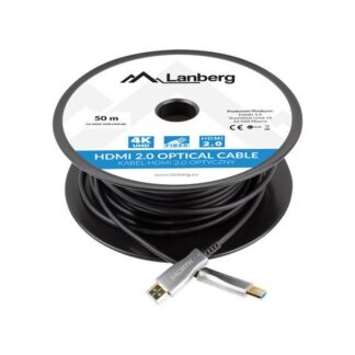 Lanberg CA-HDMI-20FB-0500-BK optical cable HDMI M/M 50m v2.0 4K AOC Lanberg CA-HDMI-20FB-0500-BK optical cable HDMI M/M 50m v2.0 4K AOC