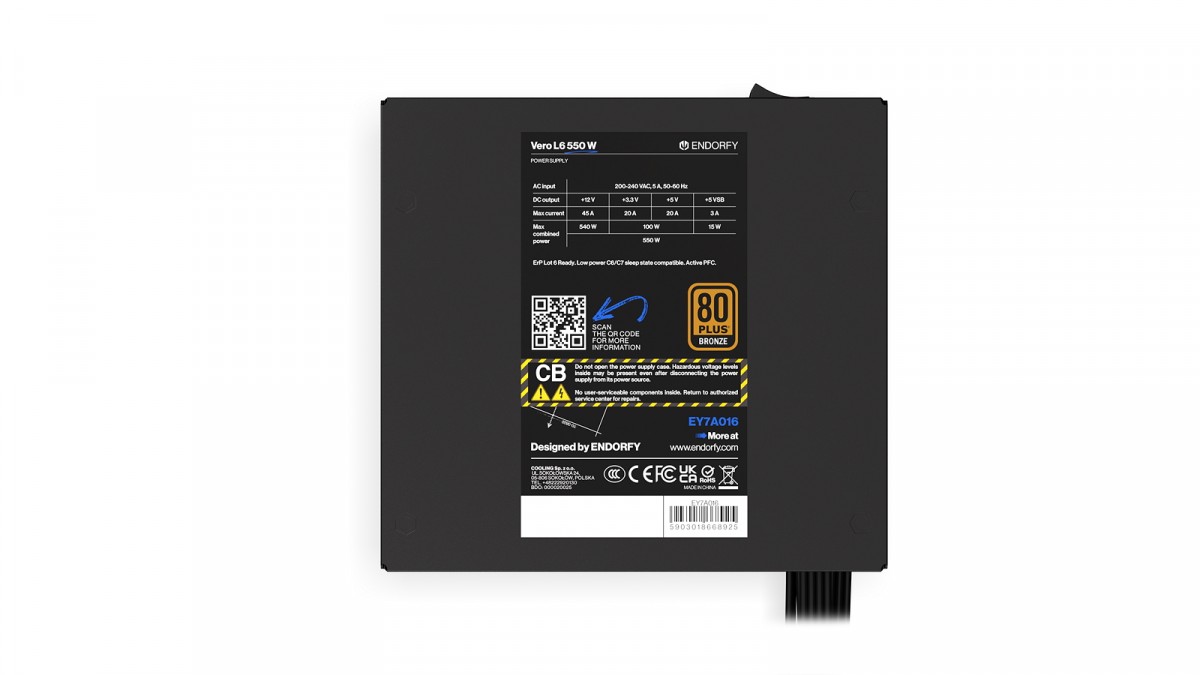 Power supply Vero L6 550W 80 Plus Bronze Power supply Vero L6 550W 80 Plus Bronze