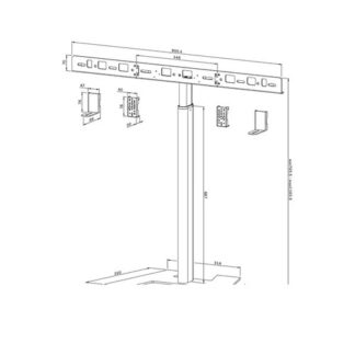Videobar shelf AV80-500BL 43-110 inches 10KG