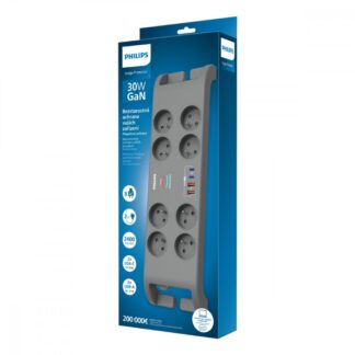 Surge protector power strip 8 sockets 4xUSB