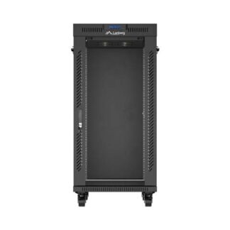 Standing 19" 24U Rack Installation Cabinet 600×800 Black with Glass Door and LCD (Flat Pack) V2