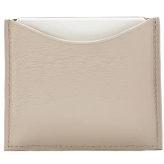 La Bouche Rouge Beige Leather Compact Case