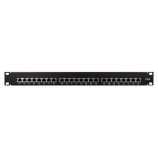 19 inches Cat.6 Patch panel 24 ports, STP, black