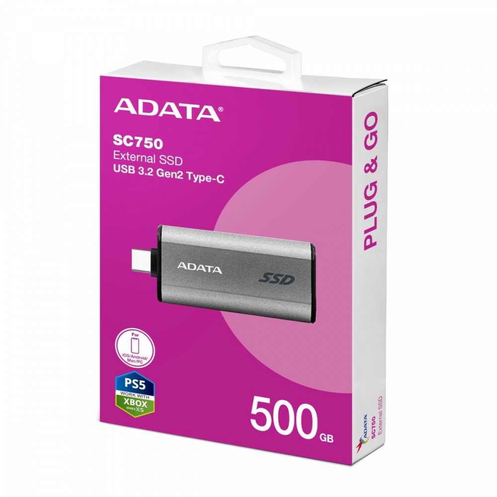 External SSD SC750 500G USB3.2C 1050/1000 MB/s External SSD SC750 500G USB3.2C 1050/1000 MB/s