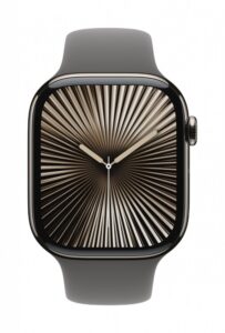 Watch Series 10 GPS + Cellular 46 mm Natural Titanium Case with Stone Grey Sport Band - S/M