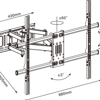 TV mount TB-854 for TVs up to 100 inches, 65kg max, VESA 800x600