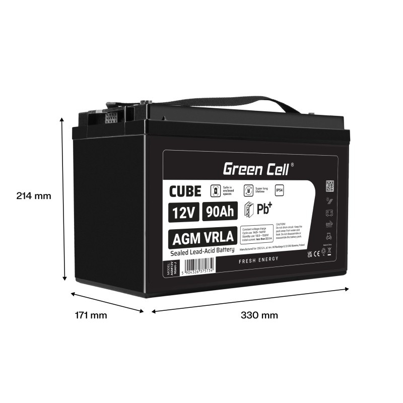 Battery AGM VRLA 12V 90Ah IP54 Battery AGM VRLA 12V 90Ah IP54