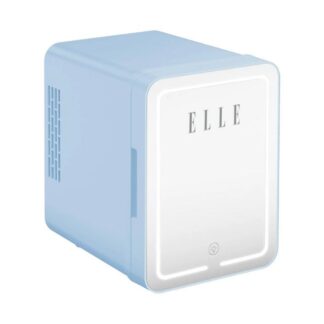 ELLE 4L mini fridge with LED make-up mirror  blue