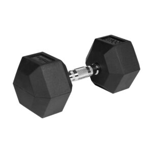 REBEL ACTIVE Rubber-coated cast iron dumbbell 20kg