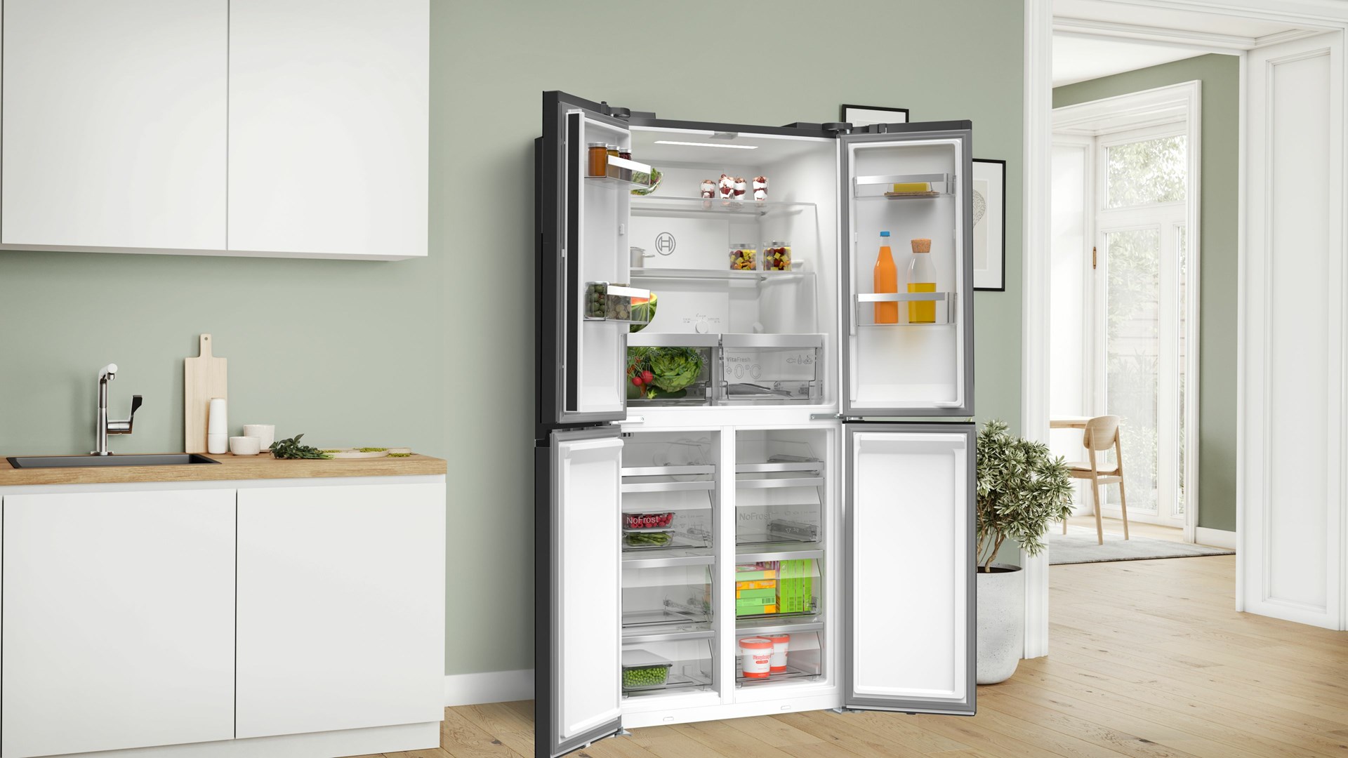 Bosch Serie 4 KMC85LBEA side-by-side refrigerator Freestanding 547 L E Black Bosch Serie 4 KMC85LBEA side-by-side refrigerator Freestanding 547 L E Black