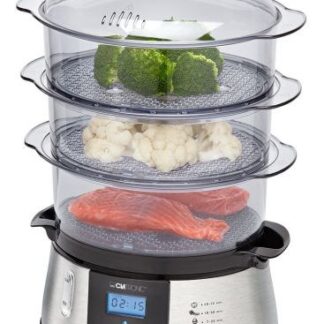 Clatronic DG 3547 steam cooker 3 basket(s) Black Stainless steel 800 W