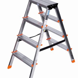 Krause Dopplo double-sided step ladder silver