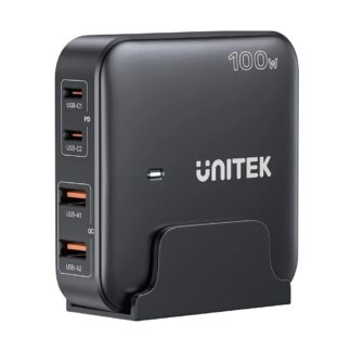 GaN network charger - Unitek P1229AWH01-EU | 100W 2x USB-C 2x USB-A