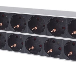 Intellinet 19  2U Rackmount 15-Output Power Distribution Unit (PDU)  EU CEE 7/3 Outlets  With Double Air Switch  Built-in 3 m (10 ft.) Power Cord with EU CEE 7/4 Plug