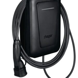 EVCS Hager witty one 11kW 3f RFID Bluetooth charging station with 6.5m T2 cable