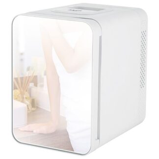 ELLE 8L mini fridge with LED make-up mirror  white