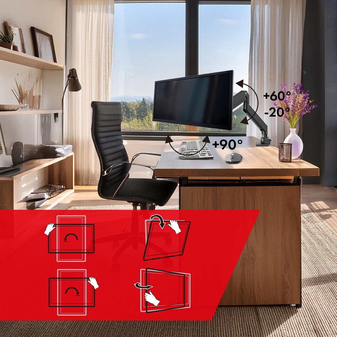 Maclean MC-968 Double Arm Monitor Mount with Gas Spring 17-57 27 kg Heavy Duty Sturdy Full Motion Holder Bracket Max VESA 200x200 Maclean MC-968 Double Arm Monitor Mount with Gas Spring 17-57 27 kg Heavy Duty Sturdy Full Motion Holder Bracket Max VESA 200x200