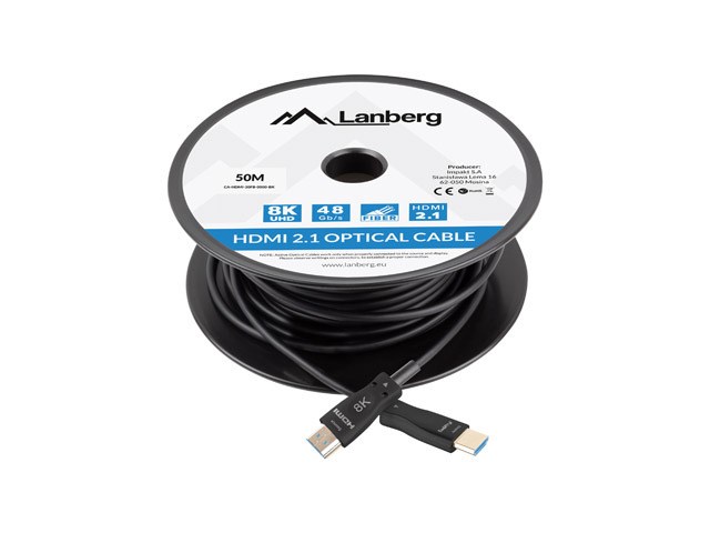 LANBERG CABLE HDMI M/M V2.1 50M 8K OPTICAL AOC LANBERG CABLE HDMI M/M V2.1 50M 8K OPTICAL AOC