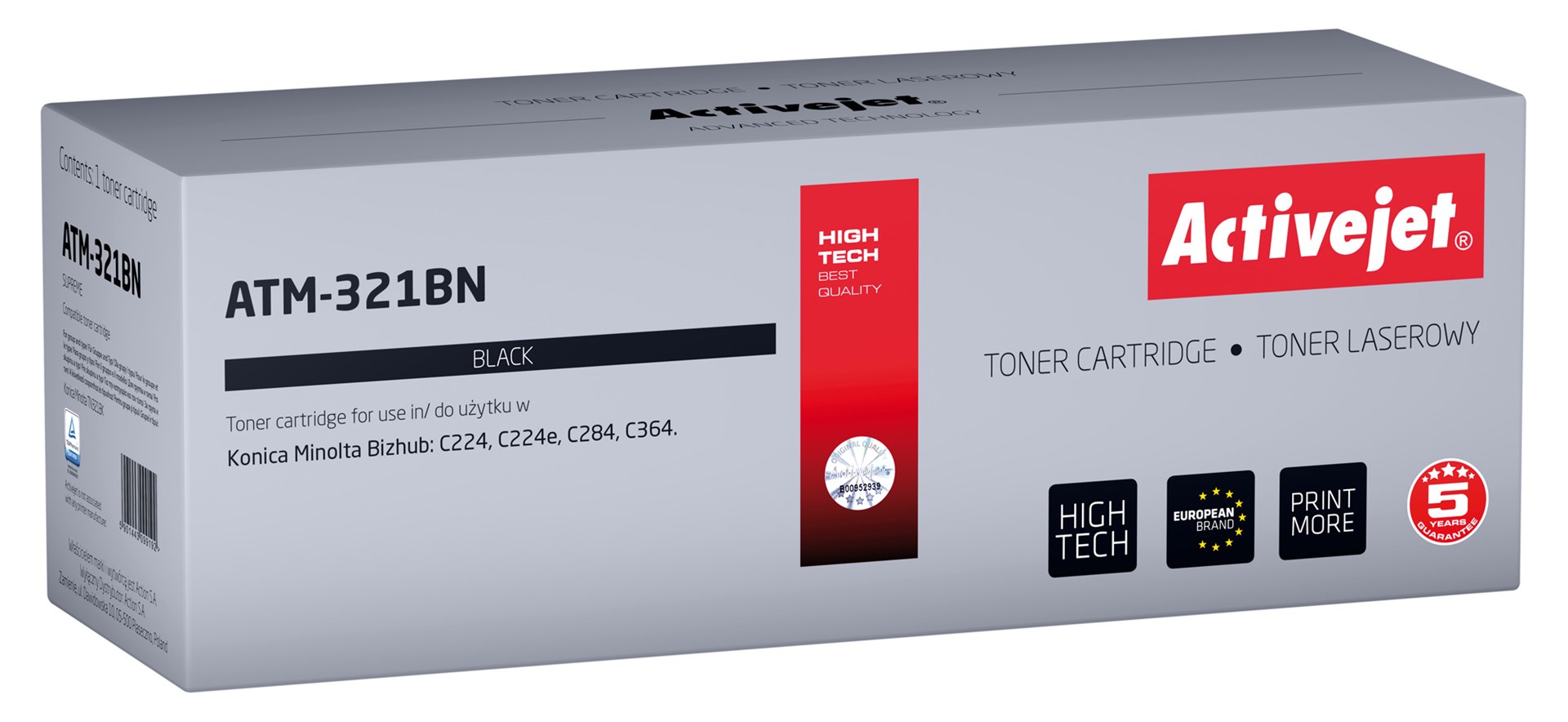 Activejet ATM-321BN Toner (replacement for Konica Minolta TN321K; Supreme; 27.000 pages; black) Activejet ATM-321BN Toner (replacement for Konica Minolta TN321K; Supreme; 27.000 pages; black)