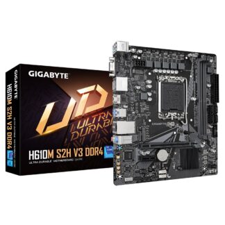 Gigabyte H610M S2H V3 DDR4 Motherboard - Supports Intel Core 14th CPUs  4+1+1 Hybrid Digital VRM  up to 3200MHz DDR4  1xPCIe 3.0 M.2  GbE LAN   USB 3.2 Gen 1
