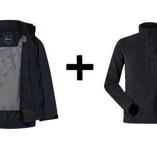 Berghaus Hillwalker IA Shell Jacket  size M  black + Berghaus Prism PT HZ Sweatshirt  size M  black