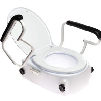Raising toilet seat with foldable handrails AT51205