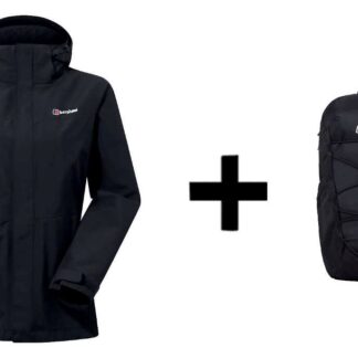 Berghaus Hillwalker IA Shell Jacket  size M  black + Berghaus 24/7 365 U18 Backpack  black
