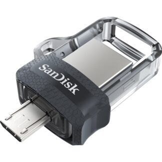 SanDisk Ultra Dual m3.0 USB flash drive 256 GB USB Type-A / Micro-USB 3.2 Gen 1 (3.1 Gen 1) Black  Silver  Transparent