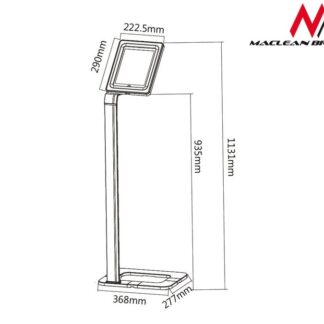 Stand, advertising handle for tablet, floor with lockable MC-645, 9.7 - 10.1 inch Universal