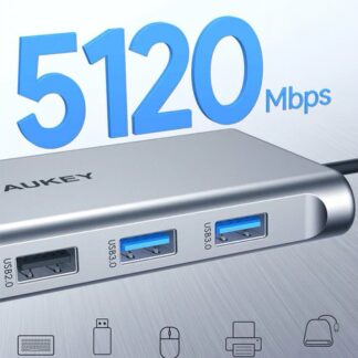 Hub USB-C CB-C89 Aluminium | 10w1 | RJ45 Ethernet 10/100/1000Mbps | 4xUSB | HDMI 4k@30Hz | SD i microSD | USB-C Power Delivery 100W