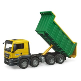 MAN TGA white and green dump truck