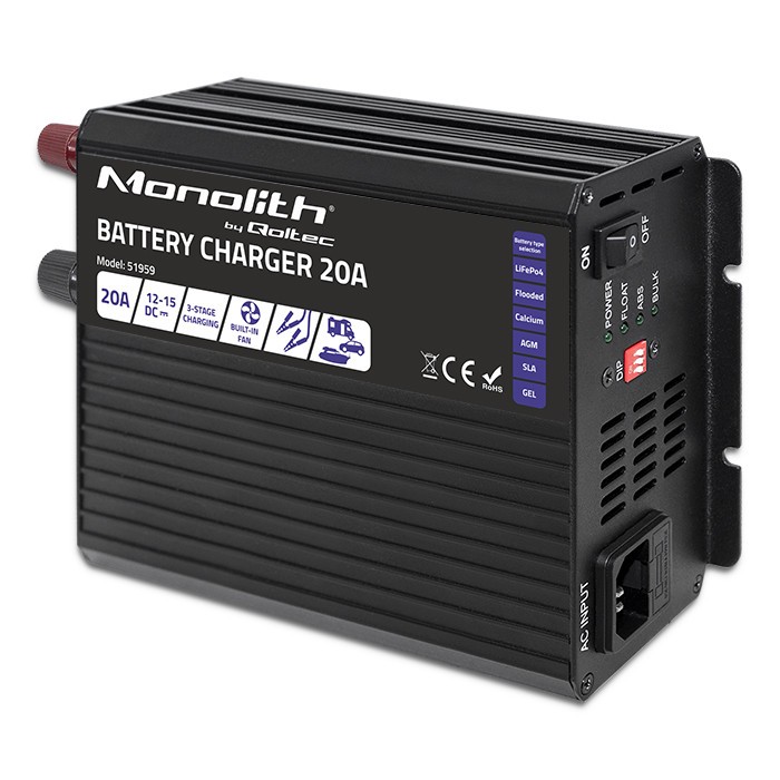 Charger for LiFePO4 AGM GEL SLA batteries, 20A Charger for LiFePO4 AGM GEL SLA batteries, 20A