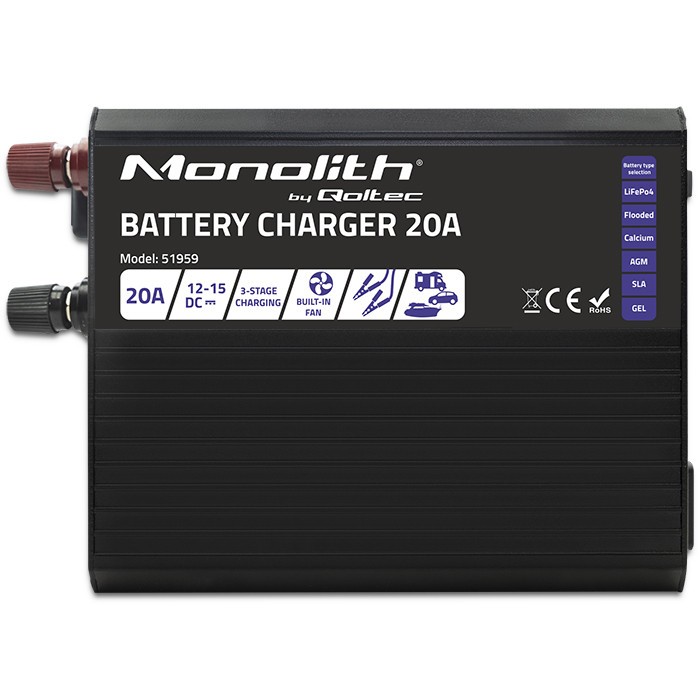 Charger for LiFePO4 AGM GEL SLA batteries, 20A Charger for LiFePO4 AGM GEL SLA batteries, 20A