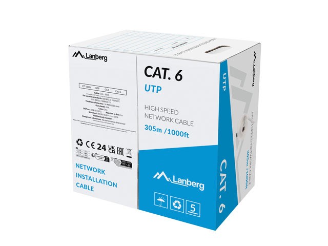 UTP LAN cable CAT.6 305M CCA wire gray fluke passed UTP LAN cable CAT.6 305M CCA wire gray fluke passed