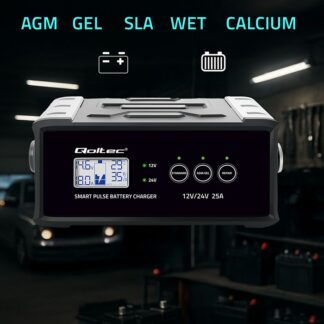Charger 12V 24V 25A AGM GEL SLA battery LCD