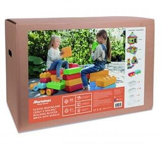 Marioinex âbrickâ building blocks + 2 wheels  30 pieces